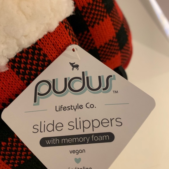 Pudus Memory foam lumberjack red slide slippers S(5-6.5) women’s - Picture 10 of 11